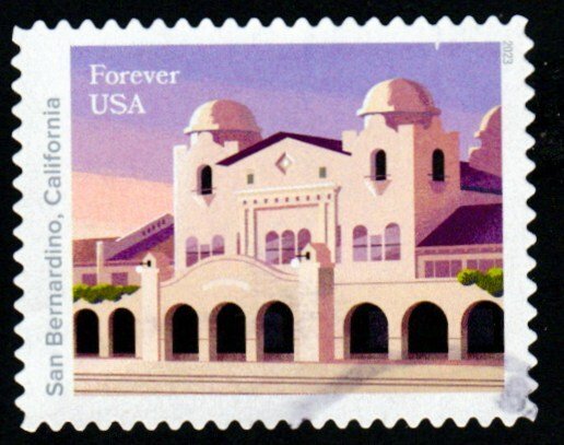 SC# 5760 - (63c) - Railroad Stations: San Bernardino, Calif - USED Single