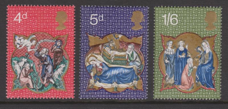 Great Britain 1970 Christmas Sc#645-647 MNH