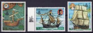 Paraguay 1985 Mi#3924/3926 Cap.James Cook/500th.Anniv.America/Marco Polo (3) MNH