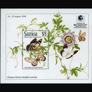 SAMOA 1994 - Scott# 853 S/S Butterflies NH