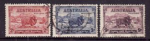 Australia-Sc#147-9-used set-Marino sheep-1934-