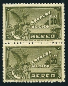 Mexico C136 pair wmk 272,MNH.Michel 858. Air Post 1945.Symbolical of Flight.