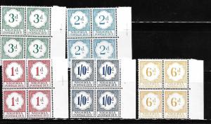 Nigeria 1961 Postage due stamps Blk of 4 MNH A720