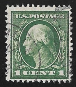 405 1 cent SUPER CANCEL Washington, Green Stamp used F