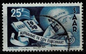 Saar 1950,Sc.#226 used,  Acceptance of Saarland by Council of Europe