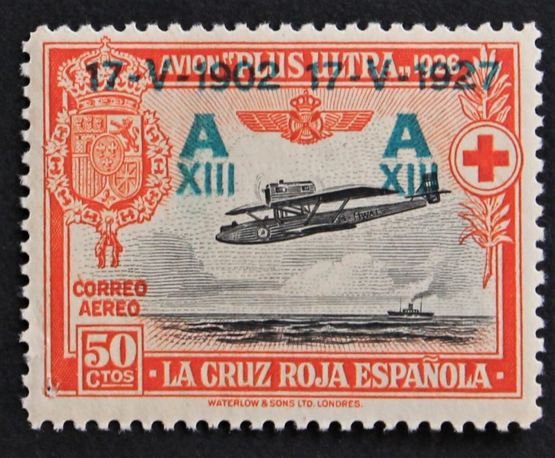 Spain #B58 MNH Overprint Pin Hole in Lower Left Corner