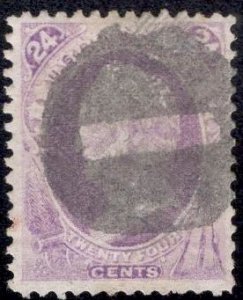 US Stamp #153 24c Purple Scott USED SCV $220. Nice centering, Fresh paper