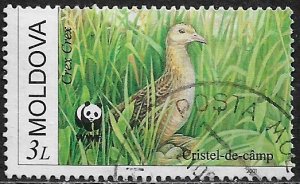 Moldova #370c Used Stamp - WWF Crex Cres - Bird