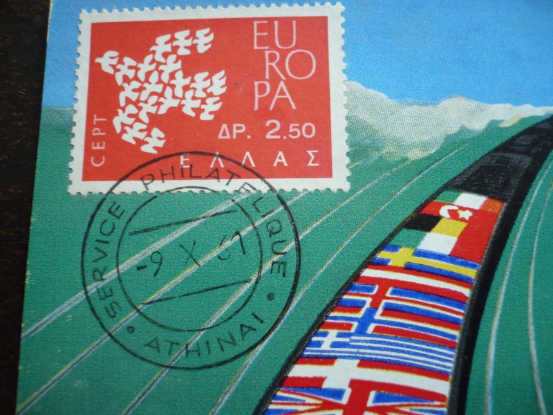 Europa 1961 - Greece - Postcard to Algiers