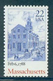 2341 22c Masssachusetts Fine MNH Plt/4 LR 1 F04318