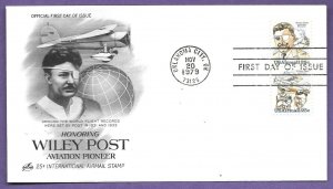 C96a  WILEY POST 25c AIRMAIL PAIR 1979,  U/A ARTCRAFT FI...