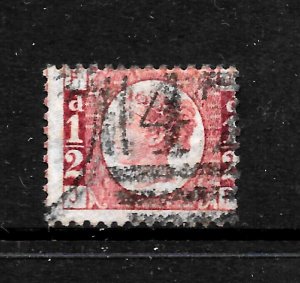 GB QV 1870, ½d BANTAM SG48 / SG49, Plate 5, Letters JF, Good Used