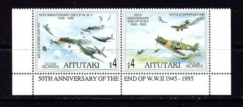 Aitutaki 510 NH 1995 Fighter Planes Pair 