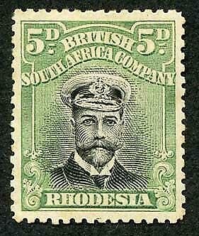 Rhodesia Admiral 5d Perf 14 M/M (hinger remainder)