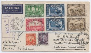 1934 Montreal, Canada to Victoria, Australia Registered Airmail via ... (56864)