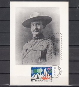 Spain, Scott cat. 2339. 75th Anniv. of Scouting. #1, Max. Card. ^