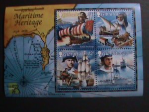 ​GIBRALTAR 1999- SC#801a MARITIME HERITAGE MNH S/S-CV-10 SCOTT CATALOG VALUE $10