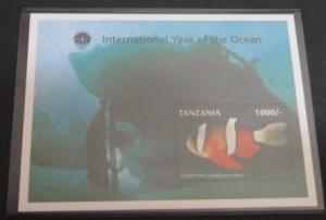 TANZANIA SHEET MARINE LIFE FISHES CLOWN FISH YEAR OCEAN