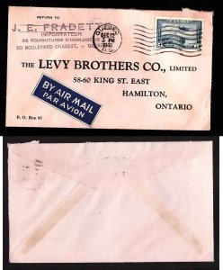 Canada-cover  #7020 - 6c airmail-Quebec,PQ-Dec 12,1940-CC  J.E.