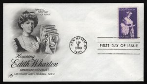 #1832 15c Edith Wharton, Art Craft FDC **ANY 5=FREE SHIPPING**