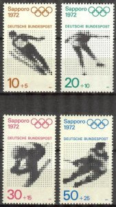 Germany 1971 Winter Olympics Games Sapporo 1972 set of 4 MNH
