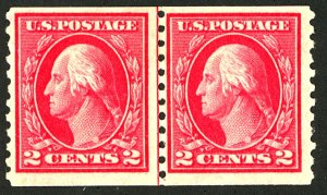 U.S. #444 MINT LINE PAIR OG LH