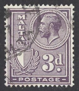 Malta Sc# 137 Used 1926-1927 3p King George V