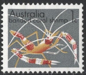 Australia SC#554 1¢ Banded Coral Shrimp (1973) MLH