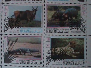 ​MANAMA-AIRMAIL-WILD LIFE CONSERVATION-WILD ANIMALS COMPLETE SET OF 16 MNH VF
