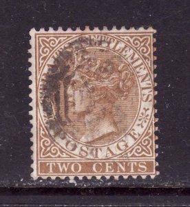 Straits Settlements-Sc #40-used QV-2c bistre brn-1882-99-