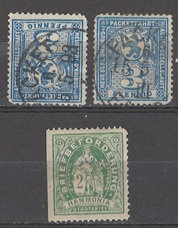 COLLECTION LOT # 5361 GERMANY 3 PRIVATE POST STAMPS CLEARANCE