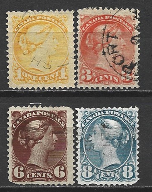 COLLECTION LOT 7593 CANADA 4 STAMPS 1870+ CV+$21