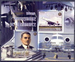 Djibouti 2007 Aviation Concorde Frank Whittle Sheet MNH