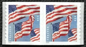 US #5657 MNH Coil Pair Flags Last on the roll “Old Glory” Long may it wave!