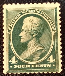 Scott Stamp# 211 - 1883 4¢ Jackson Blue Green.  MNH, OG.  SCV $800.00