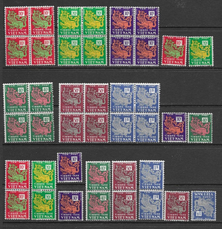 Vietnam J1-6 MNH x 7, but with disturbed gum, see desc. 2019 CV$56.00