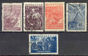Russia Sc# 873-877 Used (a) 1942-1943 War Effort