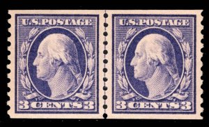 MOMEN US STAMPS #445 LINE PAIR MINT OG LH PSE GRADED CERT SUP-98 LOT #89385