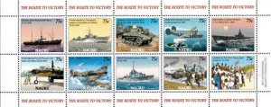 Nauru 2005 - WW2, Route to Victory, WarShips, Planes - Sheet of 10v - 530 - MNH