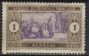 Senegal 79 (unused, large stain on back) 1c preparing food, ol brn & vio (1914)