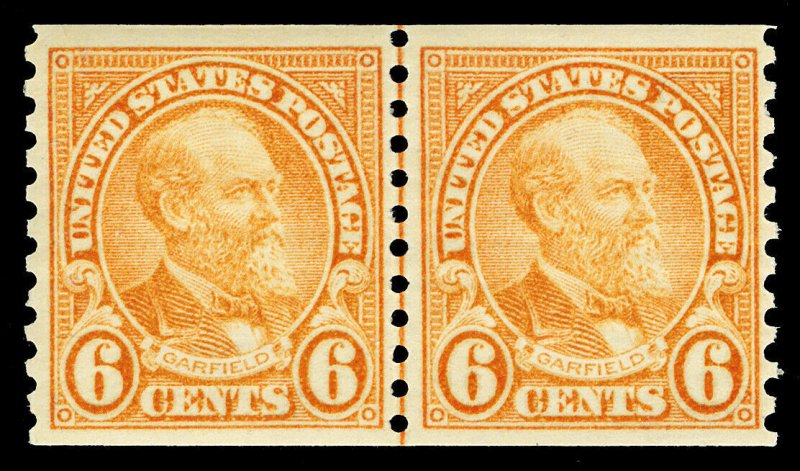 Scott 723 1932 6c Garfield Coil Issue Mint Joint Line Pair Fine OG NH Cat $82.50