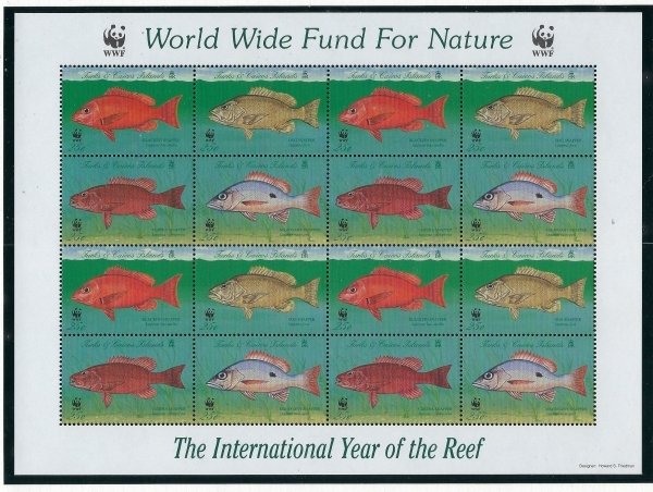 Turks and Caicos 1247 MNH 1998 Sheet of 4 blocks (ak5503)