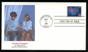 US 2536 Love Stamp 1991 Bklt single UA Fleetwood cachet FDC