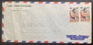 1950 Papeete French Tahiti Airmail Commercial Cover to Cincinnati OH USA