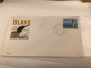 Iceland 1967 Great Northern Diver first day cover Ref 60435