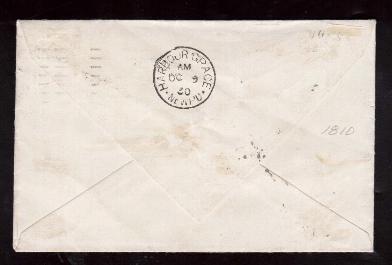 Newfoundland #C5 Very Fine Used On Cover Via Harbour Grace **With Certificate**