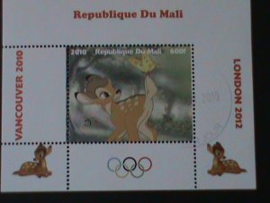 ​DJIBOUTI- DISNEY CARTOON-VANCOUVER'2010 OLYMPIC GAMES-S/S FANCY CANCEL VF