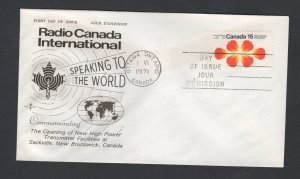 Canada #541 (1971 Radio Canada issue)  FDC Rosecraft cachet unaddressed