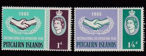 Pitcairn Islands # 54-55, International Co-operation Year, Hinged, 1/3 Cat.