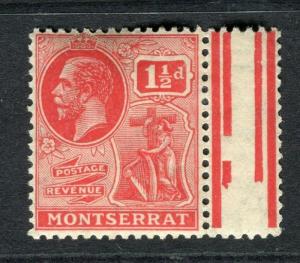 MONTSERRAT; 1922 early GV issue fine Mint hinged 1.5d. Marginal value